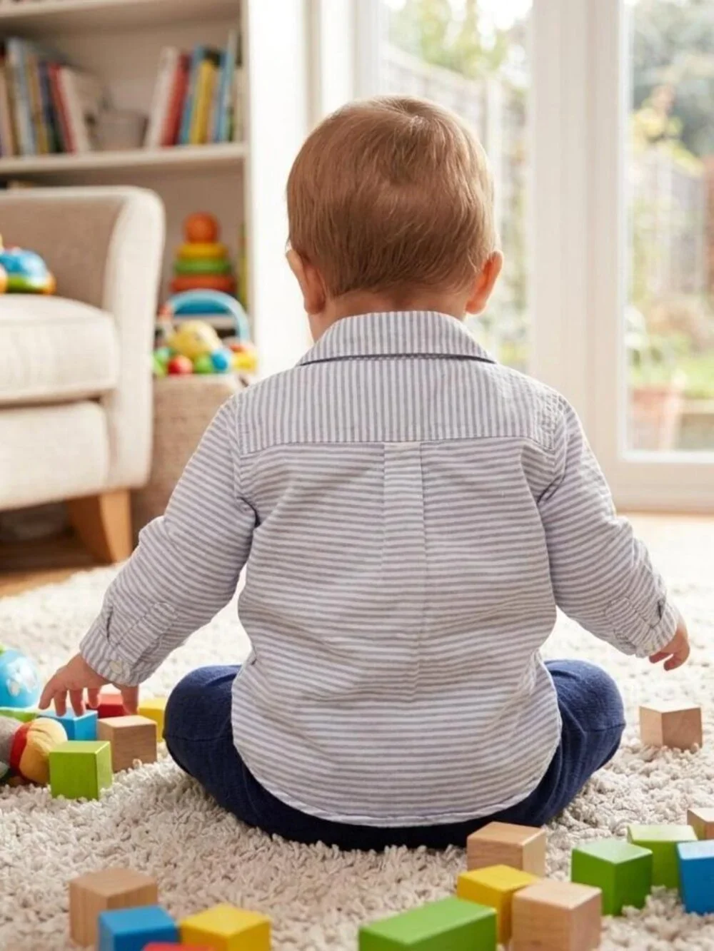 Edgehill Collection Striped Long-Sleeve Button-Down Shirt-12 Mos